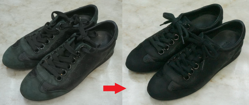 louis vuitton leather sneaker cleaning dye heel replacement 4